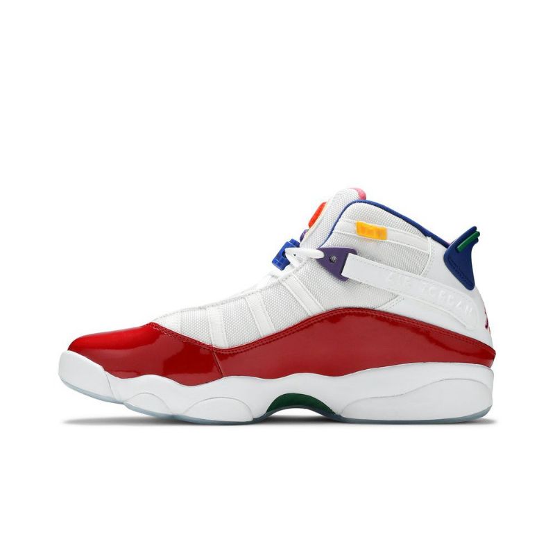Air Jordan 6 Gyűrűs Fehér Piros Férfi Cipő