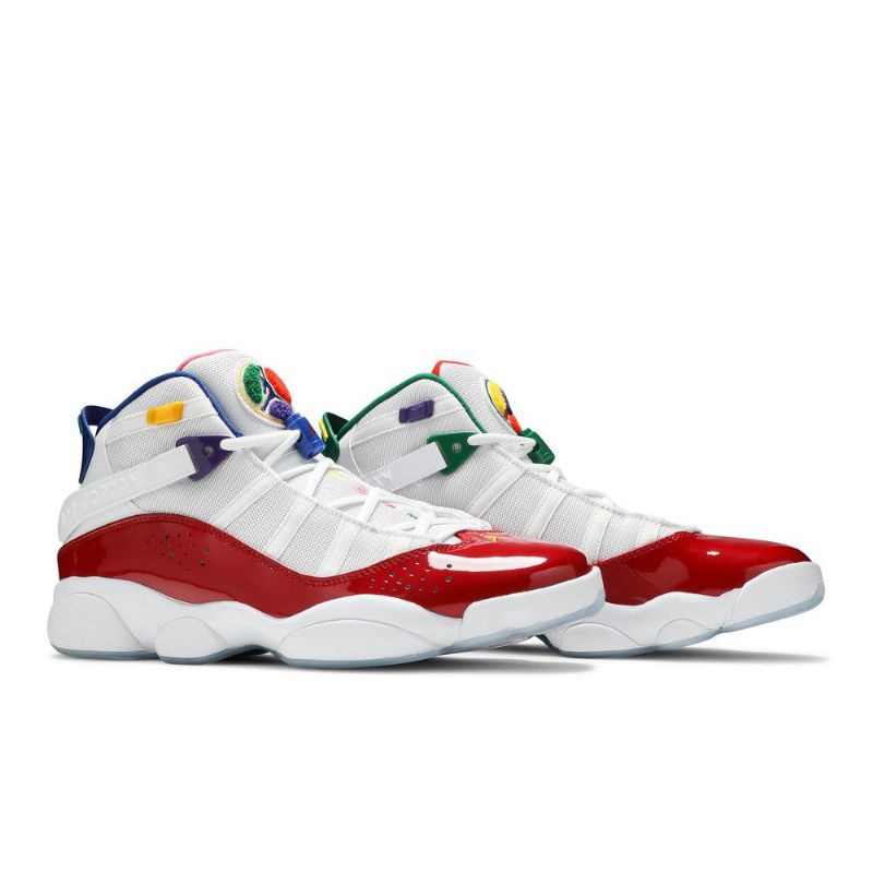 Air Jordan 6 Gyűrűs Fehér Piros Férfi Cipő