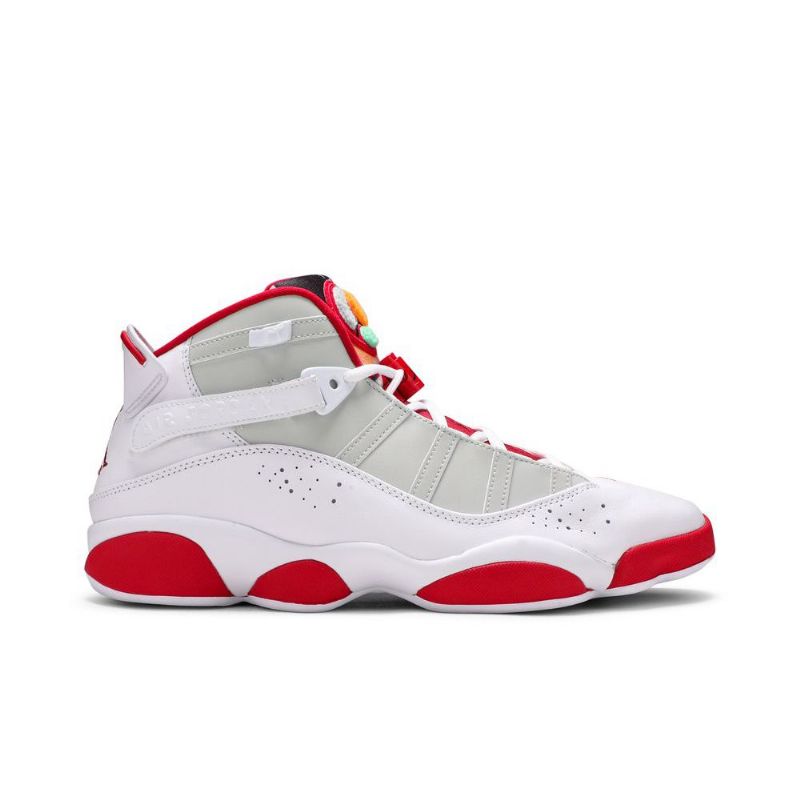 Air Jordan 6 Gyűrűs Fehér Piros Szürke Férfi Cipő