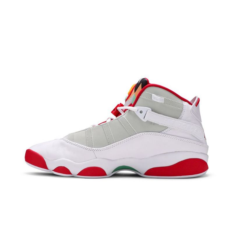 Air Jordan 6 Gyűrűs Fehér Piros Szürke Férfi Cipő