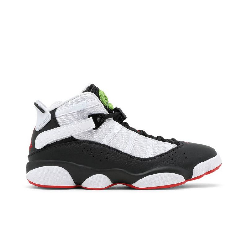 Air Jordan 6 Gyűrűs Fekete Fehér Piros Zöld Férfi Cipő