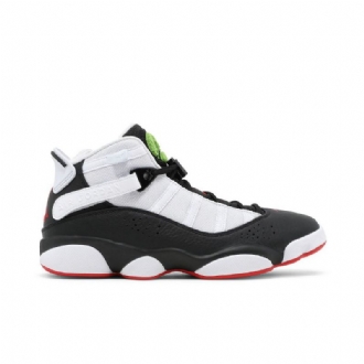 Air Jordan 6 Gyűrűs Fekete Fehér Piros Zöld Férfi Cipő