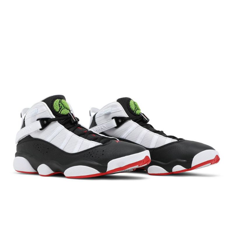 Air Jordan 6 Gyűrűs Fekete Fehér Piros Zöld Férfi Cipő