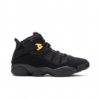 Air Jordan 6 Gyűrűs Fekete Piros Arany Férfi Cipő