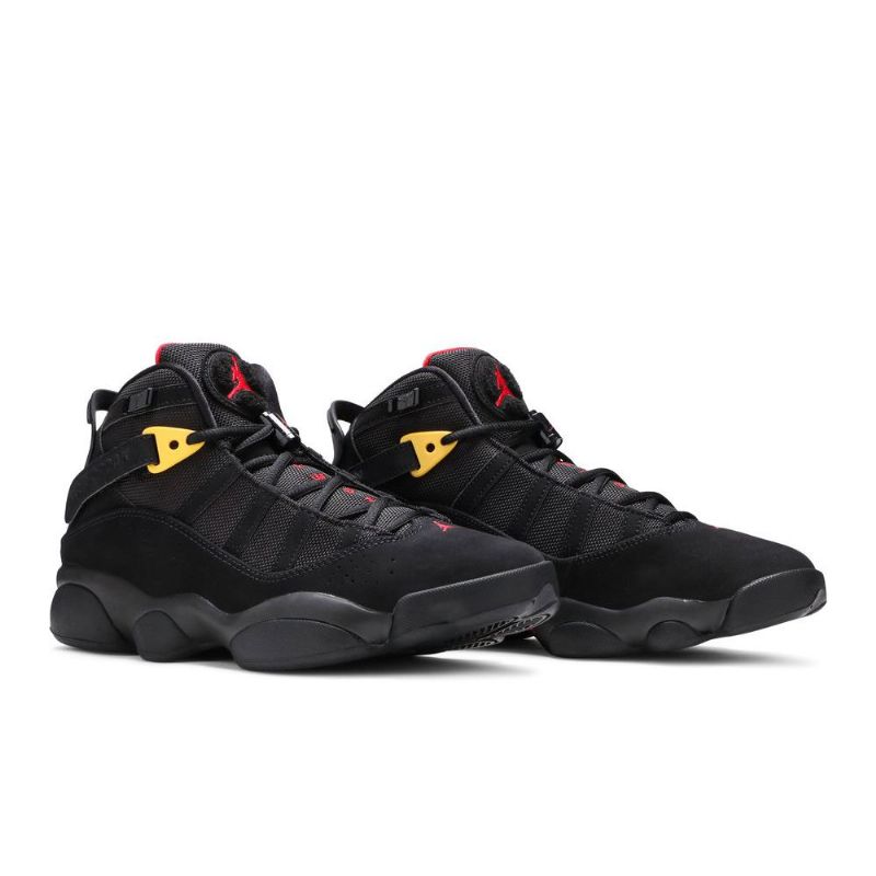 Air Jordan 6 Gyűrűs Fekete Piros Arany Férfi Cipő