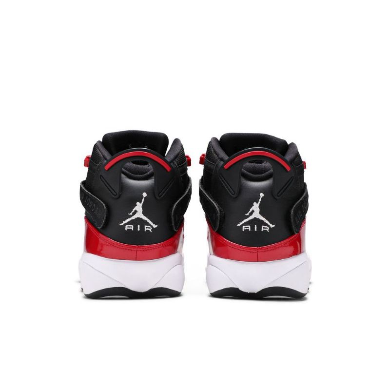 Air Jordan 6 Gyűrűs Fekete Piros Fehér Férfi Cipő