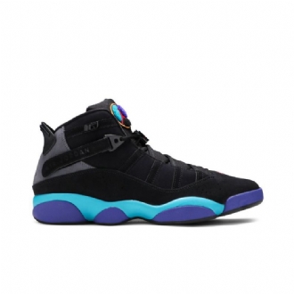 Air Jordan 6 Gyűrűs Fekete Szürke Kék Lila Férfi Cipő