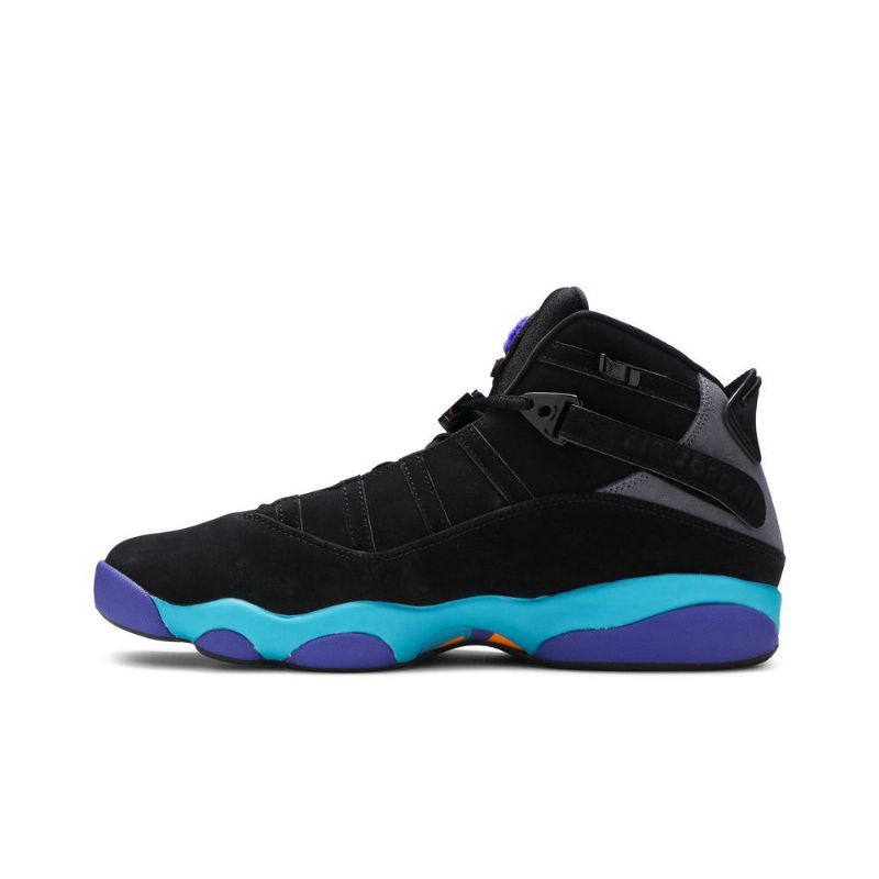 Air Jordan 6 Gyűrűs Fekete Szürke Kék Lila Férfi Cipő