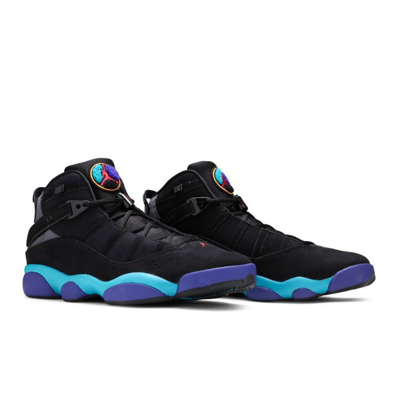 Air Jordan 6 Gyűrűs Fekete Szürke Kék Lila Férfi Cipő