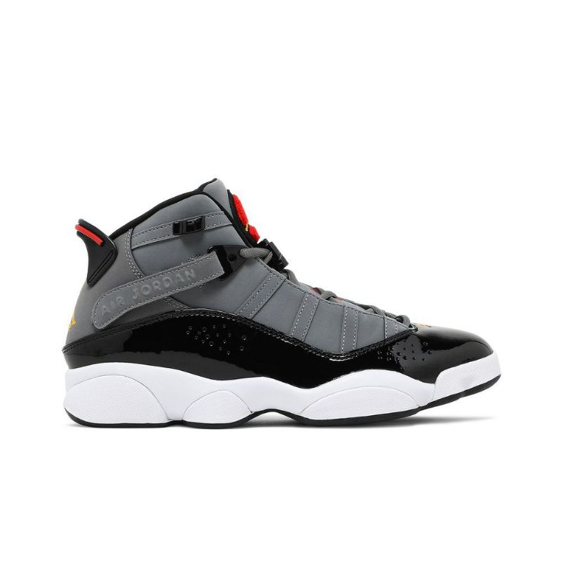 Air Jordan 6 Gyűrűs Szürke Fekete Piros Férfi Cipő