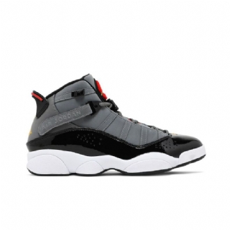 Air Jordan 6 Gyűrűs Szürke Fekete Piros Férfi Cipő