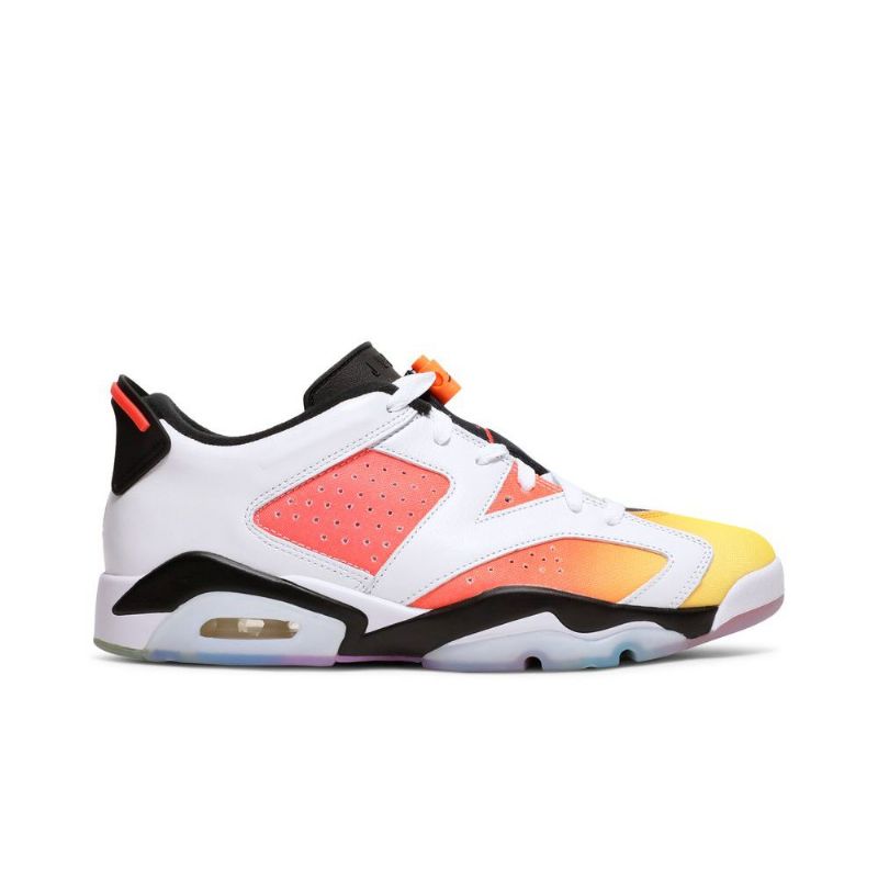 Air Jordan 6 Retro Low Se Fehér Fekete Sárga Narancssárga Férfi Cipő