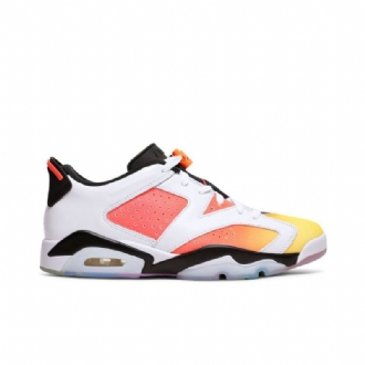 Air Jordan 6 Retro Low Se Fehér Fekete Sárga Narancssárga Férfi Cipő