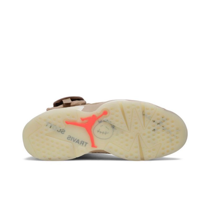 Air Jordan 6 Travis Scott Retro Khaki Szürke Piros Férfi Cipők