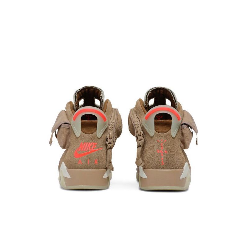 Air Jordan 6 Travis Scott Retro Khaki Szürke Piros Férfi Cipők