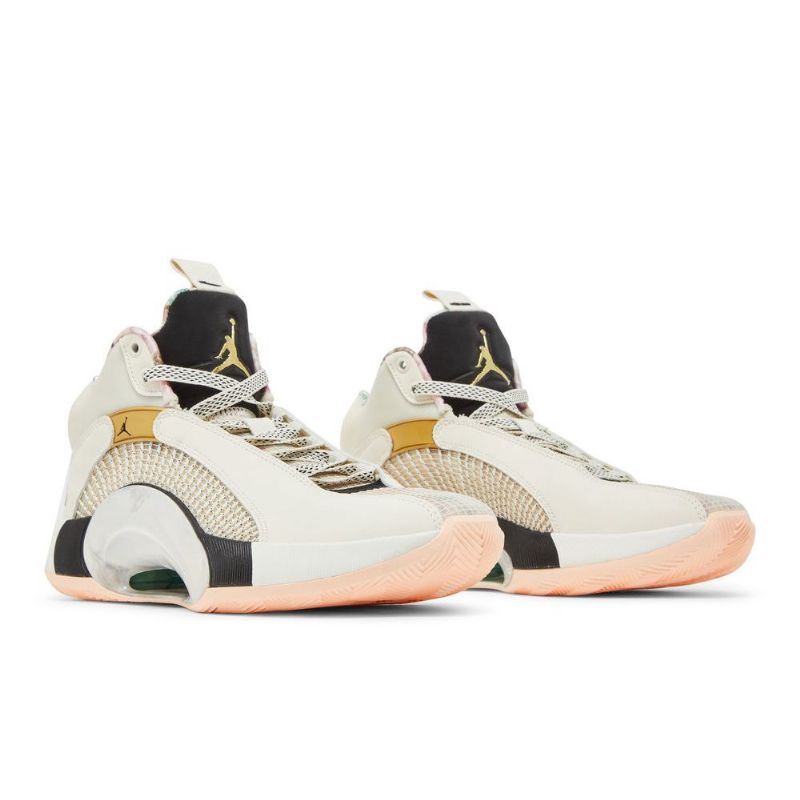 Air Jordan 35 Fehér Fekete Arany Férfi Cipő