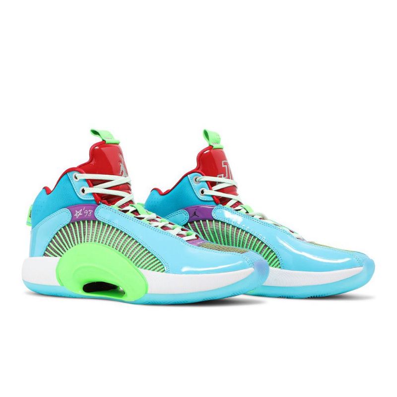 Air Jordan 35 Jayson Tatum Kék Zöld Piros Lila Férfi Cipő