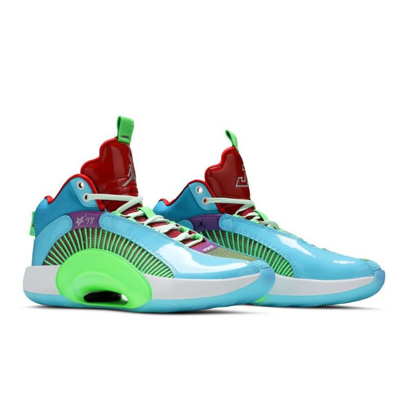 Air Jordan 35 Jayson Tatum Pf Kék Zöld Piros Lila Férfi Cipők