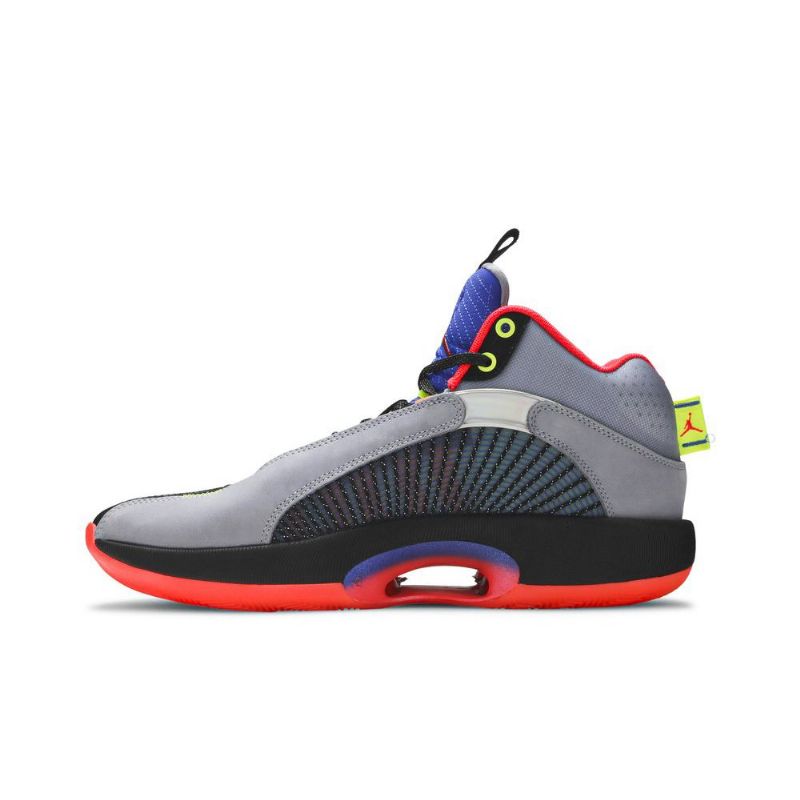 Air Jordan 35 Szürke Fekete Kék Piros Férfi Cipők