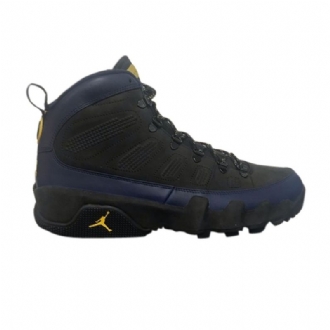 Air Jordan 9 Retro Boot Pe Fekete Sötétkék Sárga Férfi Cipő