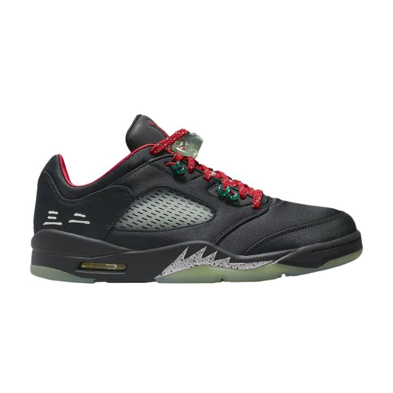 Air Jordan 5 Clot Retro Alacsony Fekete Zöld Piros Ezüst Férfi Cipő
