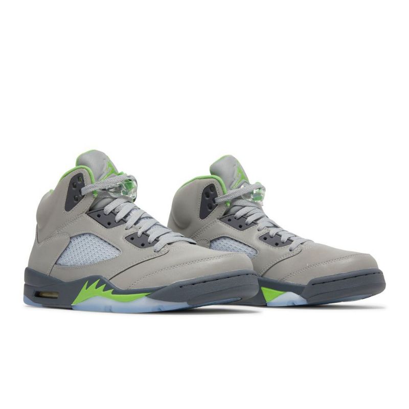 Air Jordan 5 Ezüst Zöld Szürke Férfi Cipő