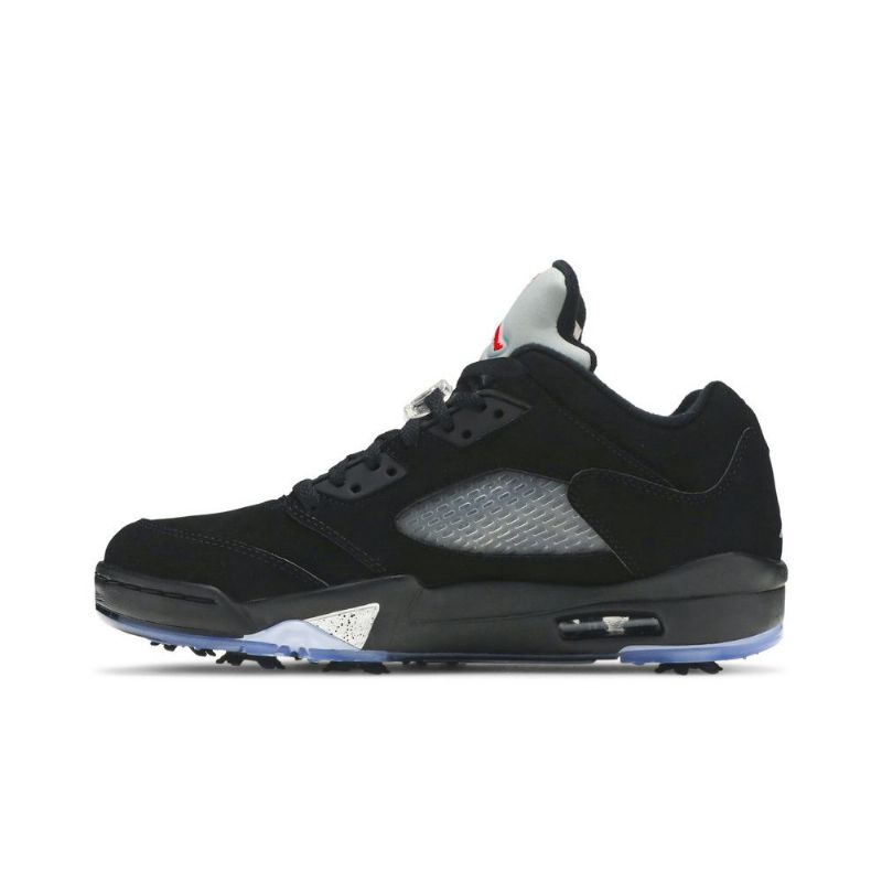 Air Jordan 5 Low Golf Fekete Ezüst Piros Férfi Cipő