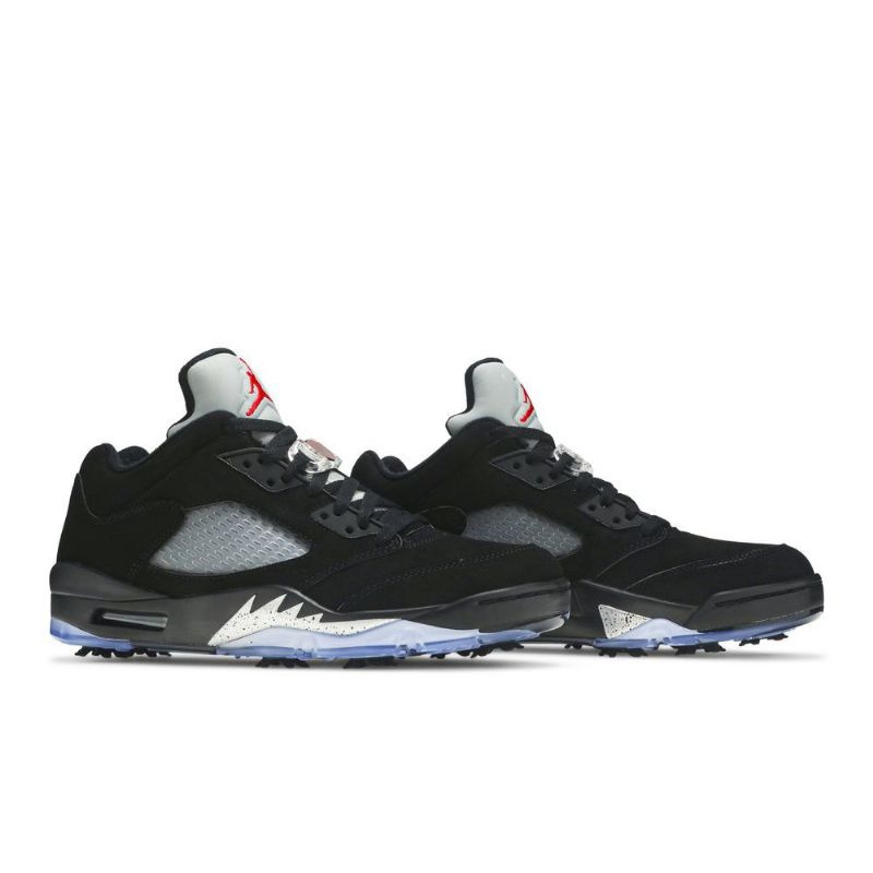 Air Jordan 5 Low Golf Fekete Ezüst Piros Férfi Cipő