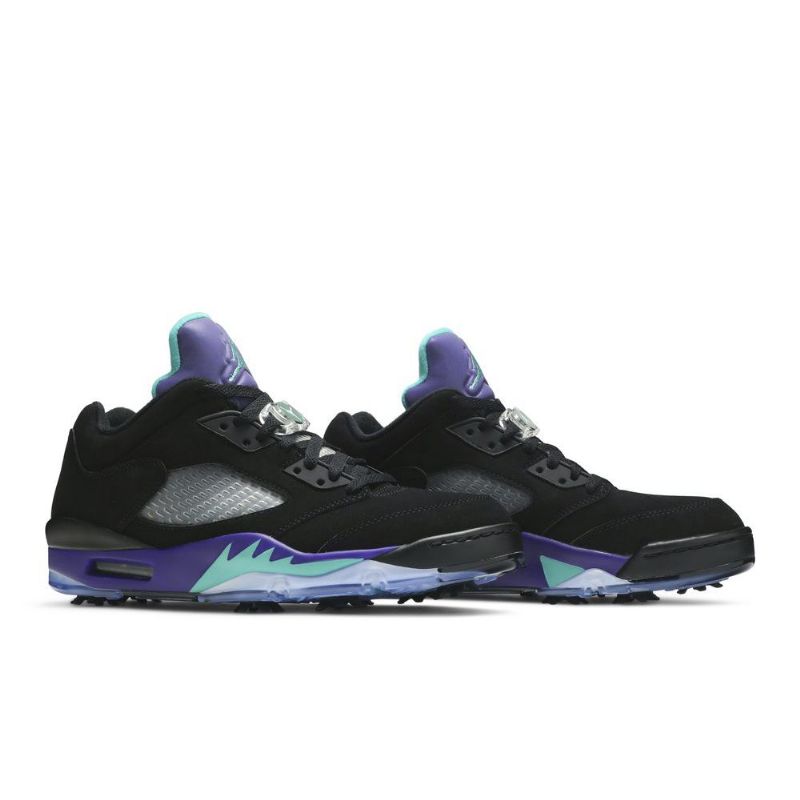 Air Jordan 5 Low Golf Fekete Lila Zöld Ezüst Férfi Cipő