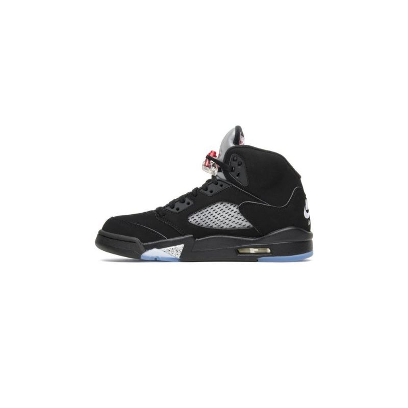 Air Jordan 5 Og Fekete Ezüstpiros Férfi Cipő