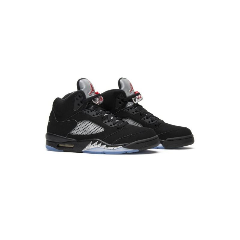 Air Jordan 5 Og Fekete Ezüstpiros Férfi Cipő
