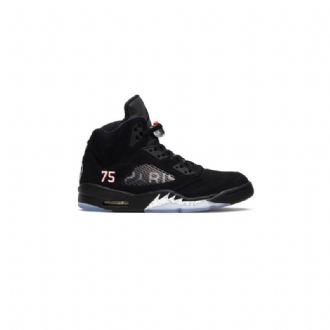 Air Jordan 5 Paris Saint-germain Retro Fekete Piros Fehér Férfi Cipő