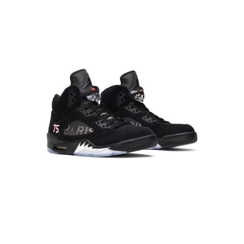 Air Jordan 5 Paris Saint-germain Retro Fekete Piros Fehér Férfi Cipő