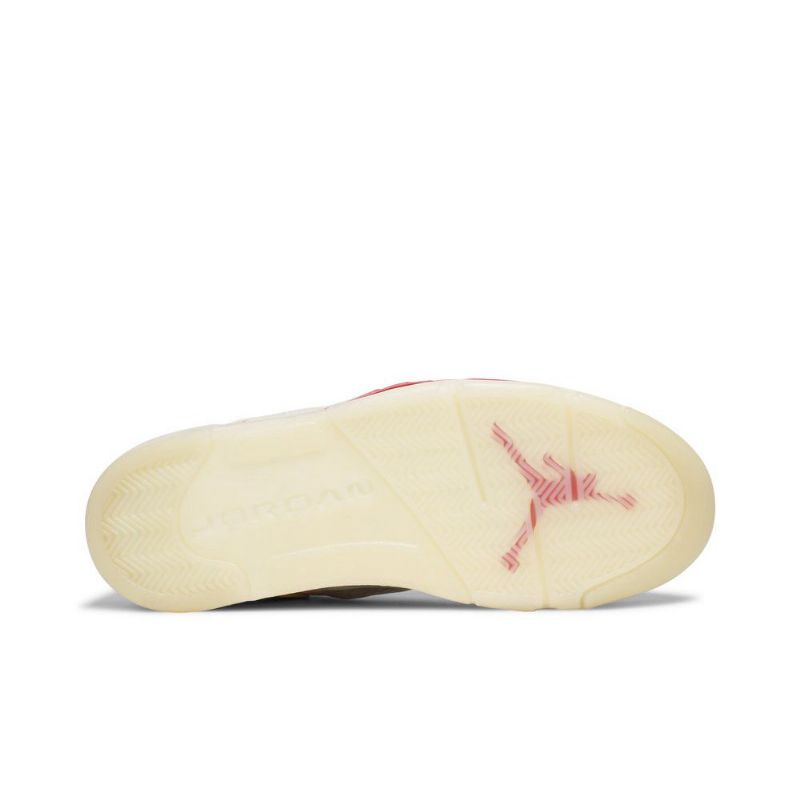 Air Jordan 5 Retro Alacsony Fehér Piros Fekete Férfi Cipő