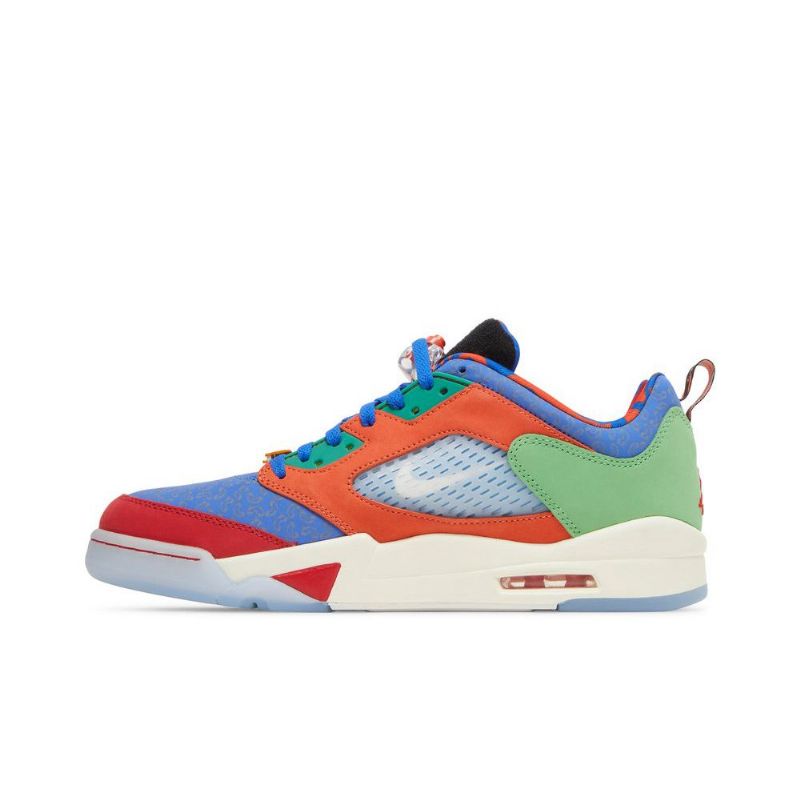 Air Jordan 5 Retro Alacsony Kék Narancssárga Piros Zöld Férfi Cipő