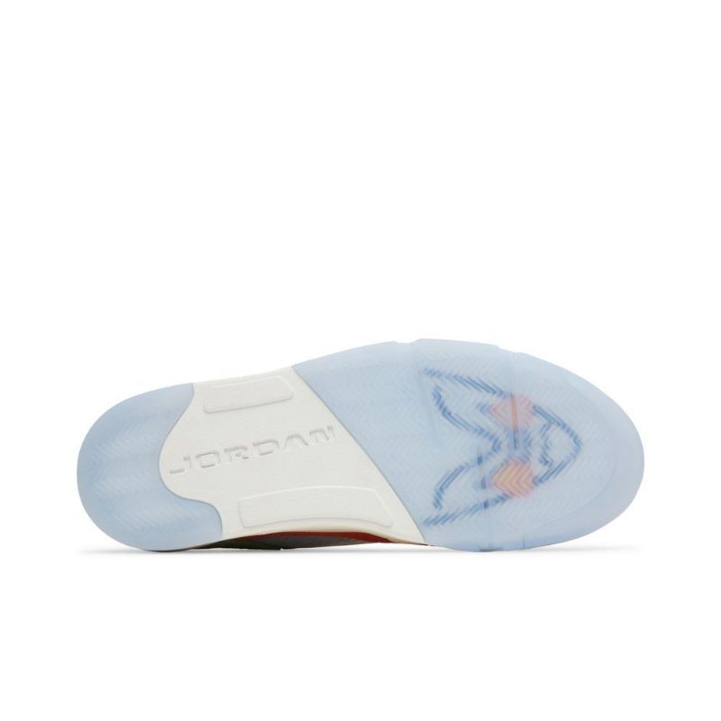Air Jordan 5 Retro Alacsony Kék Narancssárga Piros Zöld Férfi Cipő