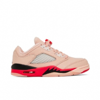 Air Jordan 5 Retro Alacsony Rózsaszín Piros Fekete Női Cipő