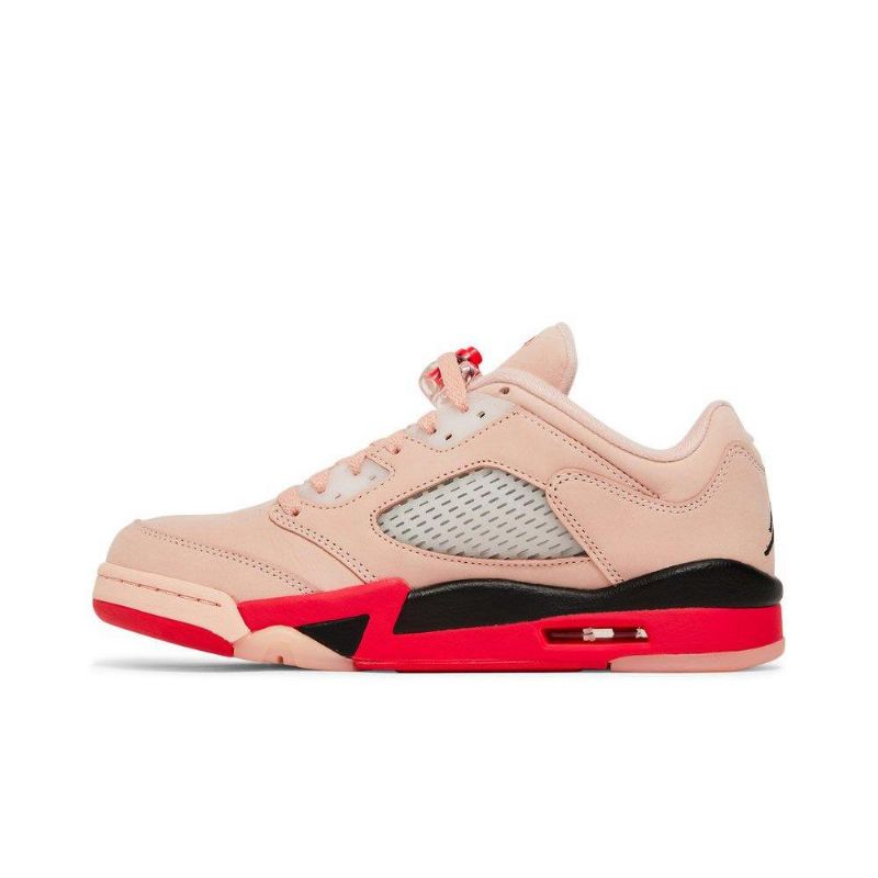 Air Jordan 5 Retro Alacsony Rózsaszín Piros Fekete Női Cipő