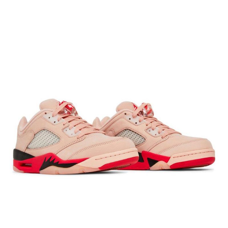 Air Jordan 5 Retro Alacsony Rózsaszín Piros Fekete Női Cipő