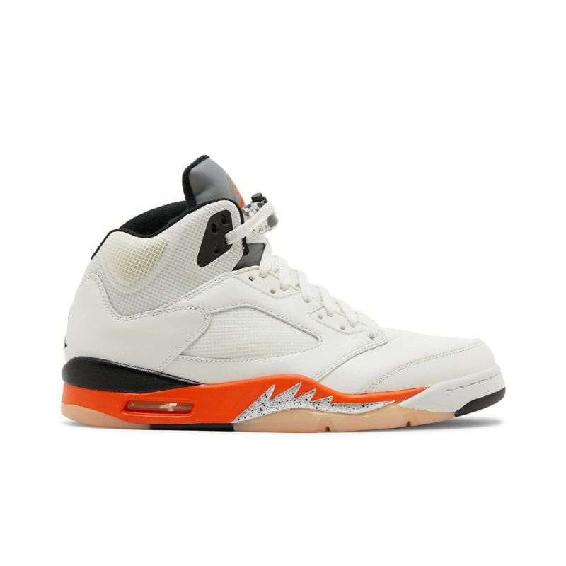 Air Jordan 5 Retro Fehér Narancssárga Ezüst Fekete Férfi Cipő
