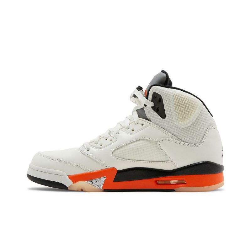 Air Jordan 5 Retro Fehér Narancssárga Ezüst Fekete Férfi Cipő