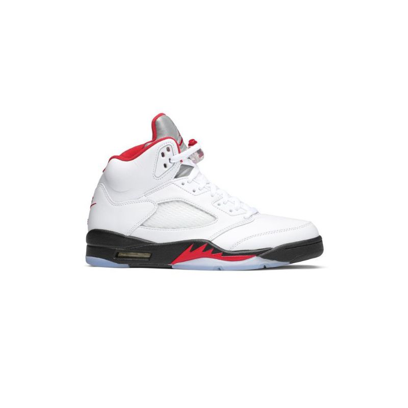 Air Jordan 5 Retro Fehér Piros Fekete Ezüst Férfi Cipő
