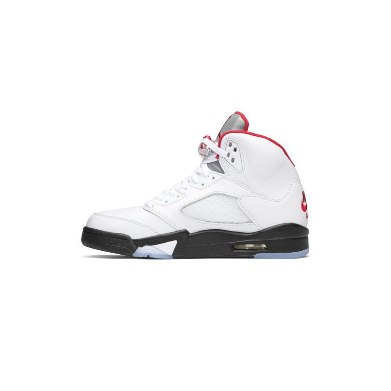Air Jordan 5 Retro Fehér Piros Fekete Ezüst Férfi Cipő