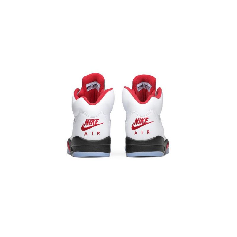Air Jordan 5 Retro Fehér Piros Fekete Ezüst Férfi Cipő