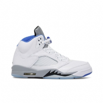 Air Jordan 5 Retro Fehér Szürke Kék Férfi Cipő
