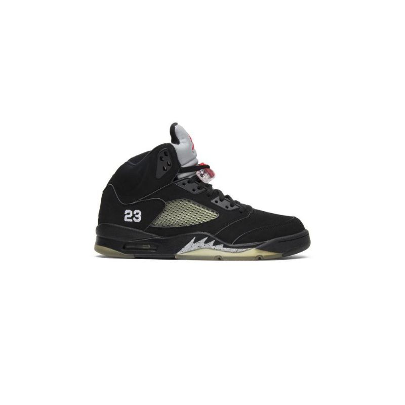 Air Jordan 5 Retro Fekete Ezüst Zöld Piros Férfi Cipők