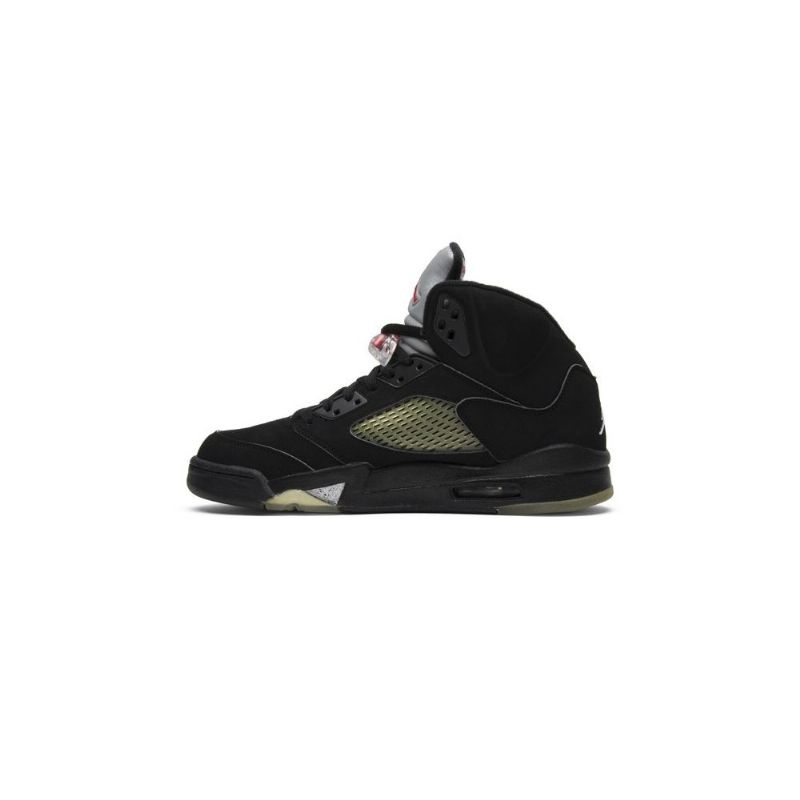 Air Jordan 5 Retro Fekete Ezüst Zöld Piros Férfi Cipők