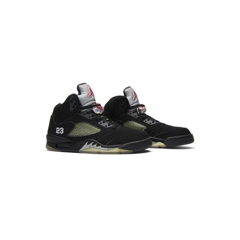 Air Jordan 5 Retro Fekete Ezüst Zöld Piros Férfi Cipők