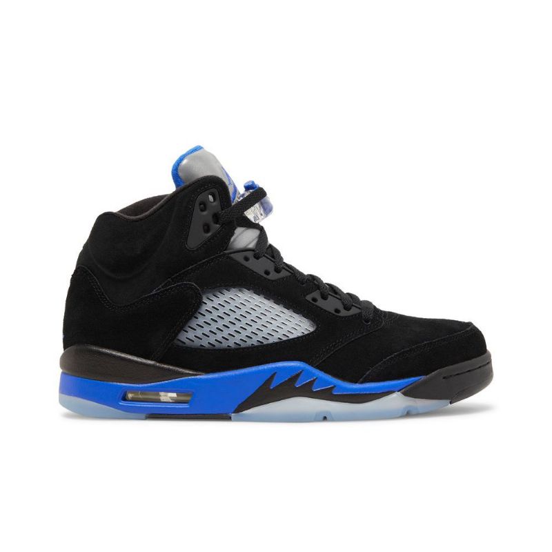 Air Jordan 5 Retro Fekete Kék Ezüst Férfi Cipő