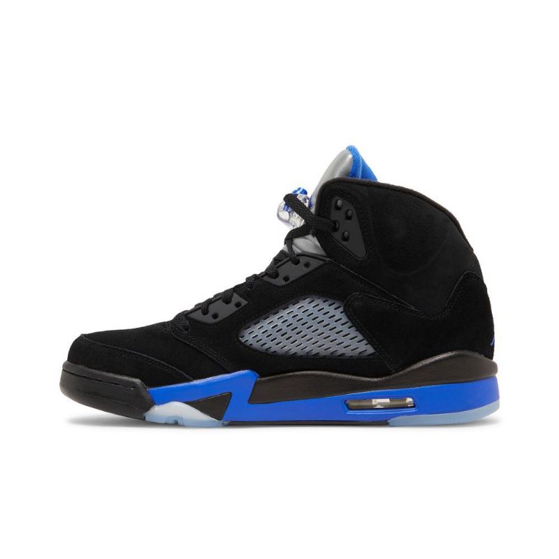 Air Jordan 5 Retro Fekete Kék Ezüst Férfi Cipő